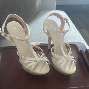 Elegant Cream Strappy Heels